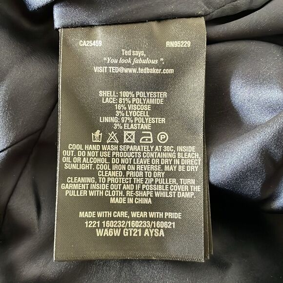 Ted Baker Aysa Romper Navy Black Size 4 - Picture 8 of 8